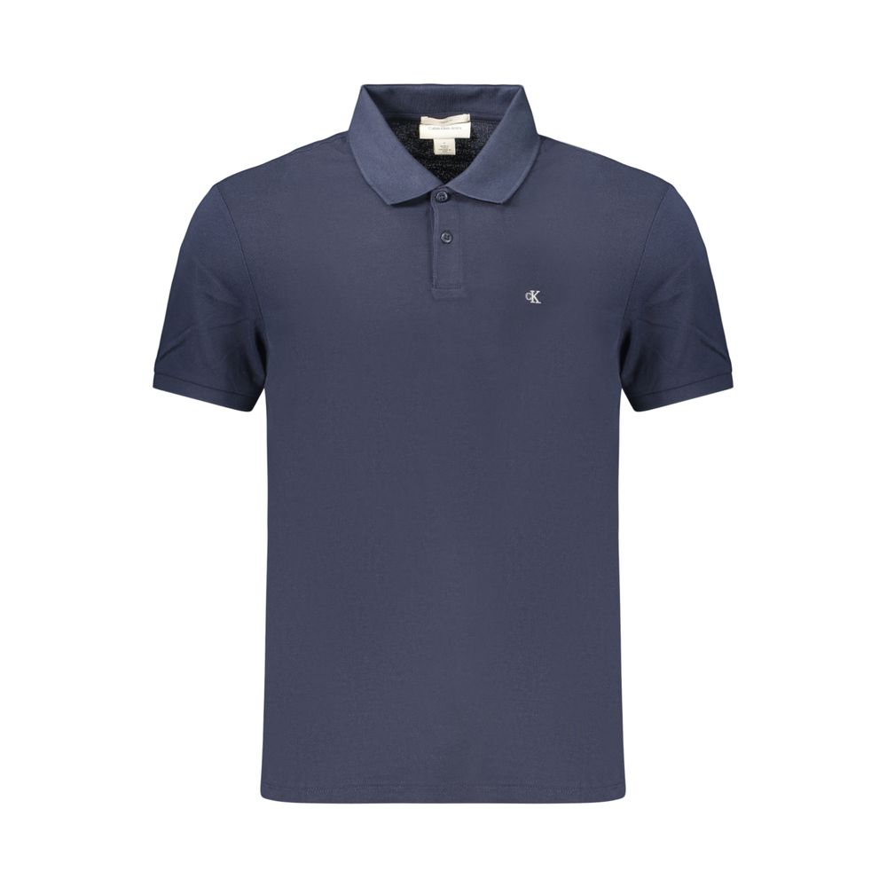 Polo Shirt by Calvin Klein for men in cotton blue showcases a enviable silhouette, featuring a refined and for a enviable finish.