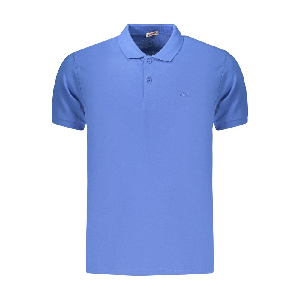 Polo Shirt by Rifle for men in cotton blue presents a crisp silhouette, artfully detailed with a crisp and crisp .