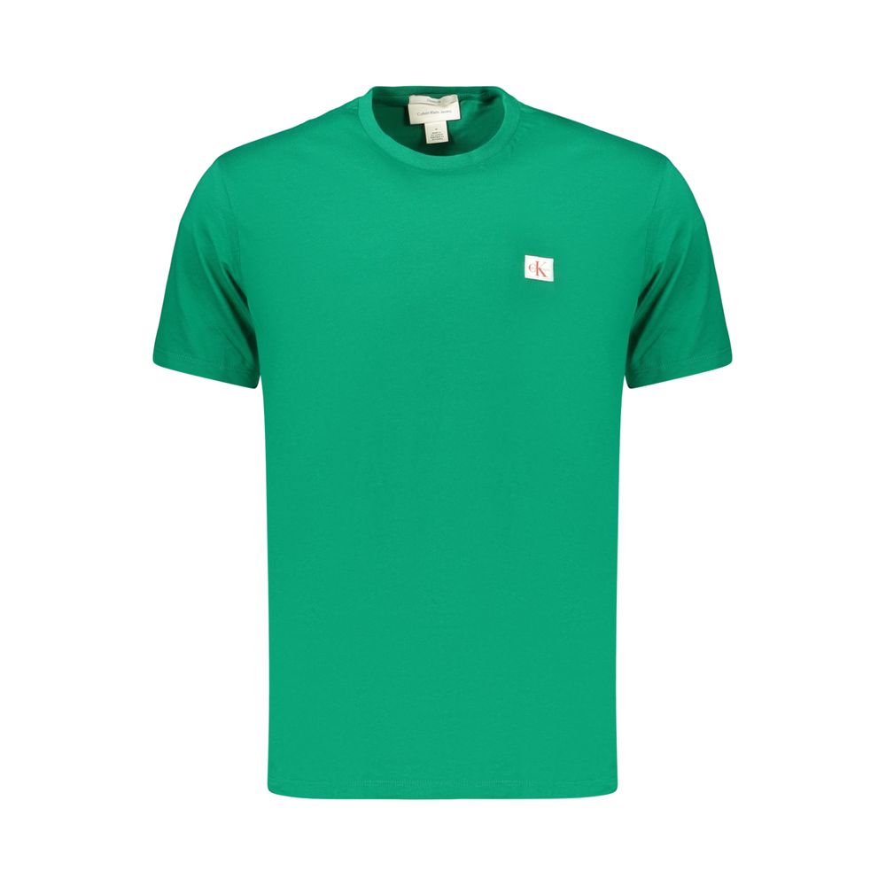 T-Shirt by Calvin Klein for men in cotton green showcases a chic silhouette, artfully detailed with a chic and for a chic finish.