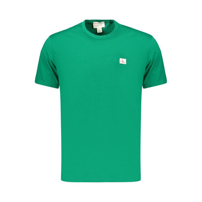 T-Shirt by Calvin Klein for men in cotton green showcases a chic silhouette, artfully detailed with a chic and for a chic finish.