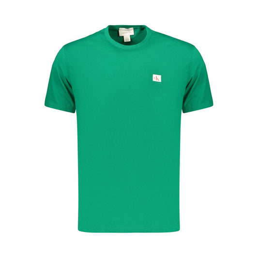 T-Shirt by Calvin Klein for men in cotton green showcases a chic silhouette, artfully detailed with a chic and for a chic finish.