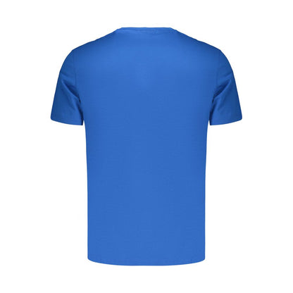 T-Shirt by Calvin Klein for men in cotton blue showcases a chic silhouette, artfully detailed with a chic and for a chic finish.