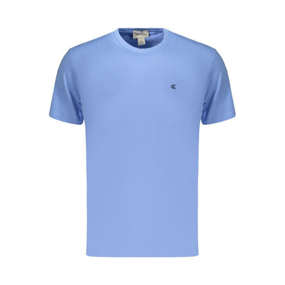 T-Shirt by Calvin Klein for men in cotton light-blue features an edgy silhouette, meticulously detailed with a sophisticated and for a truly edgy finish.