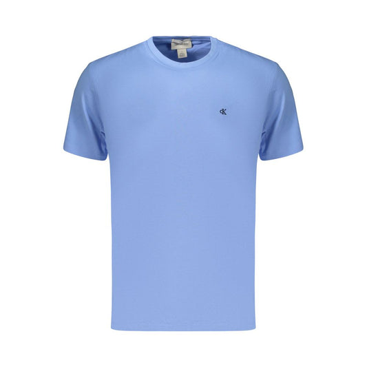 T-Shirt by Calvin Klein for men in cotton light-blue features an edgy silhouette, meticulously detailed with a sophisticated and for a truly edgy finish.