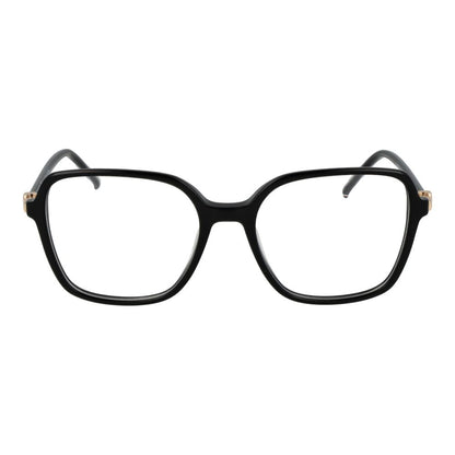 Eyeglasses Frames by Tommy Hilfiger for women in acetate and black showcases an refined full-frame frame design featuring a sophisticated black coloured frame for an refined and refined aesthetic.