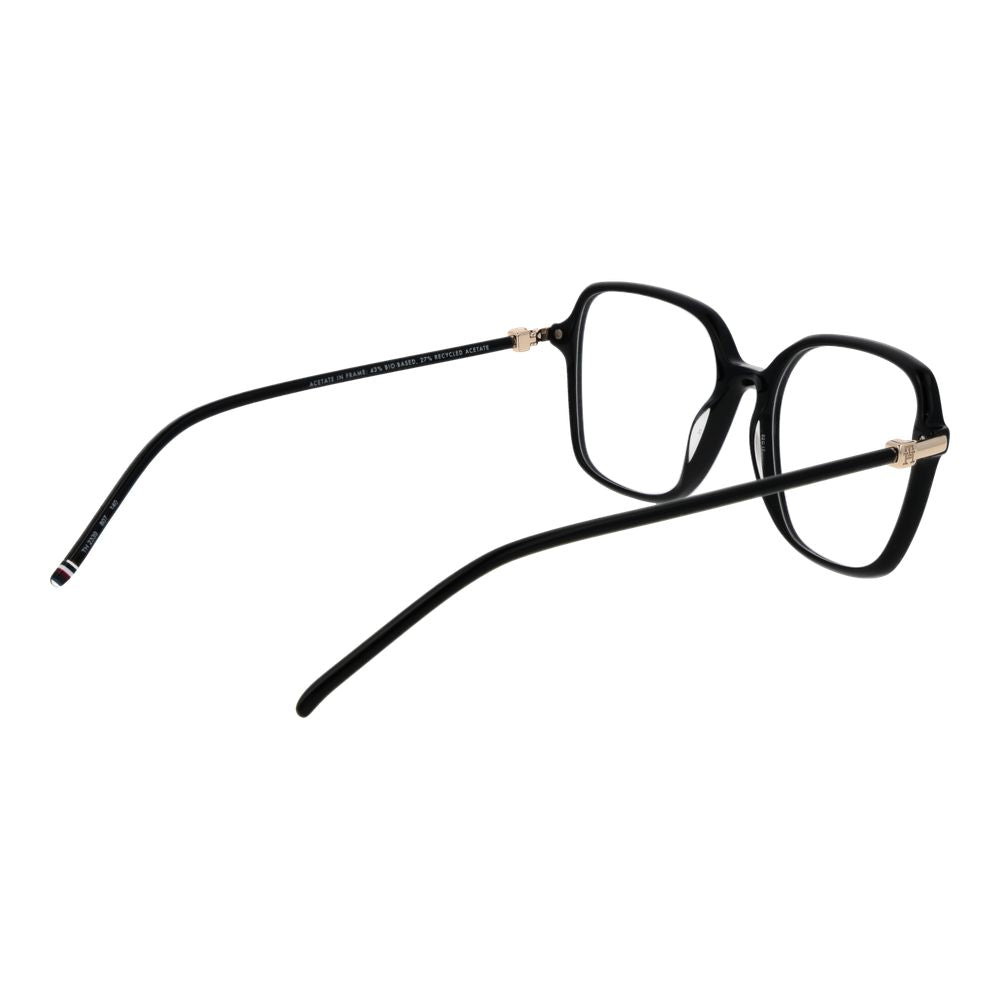 Eyeglasses Frames by Tommy Hilfiger for women in acetate black showcases a reflective silhouette, artfully incorporating a sophisticated black coloured frame with a distinct full-frame frame design.