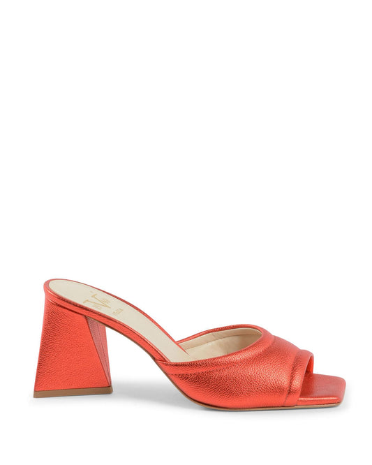 High-Heel Platform Sandals by 19V69 Italia for women in leather multicolor & red features an statuesque Women's Leather High-Heel Platform Sandals silhouette with a refined platform 8-cm-heel high-heel and elegant .
