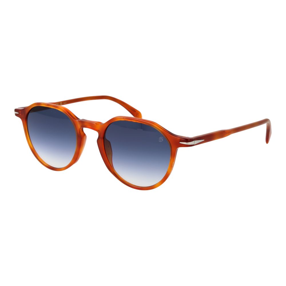 Sunglasses by David Beckham for men in acetate brown showcases a ethereal silhouette, featuring brown coloured frame full-rim panto frame design with gradient category-3-dark-tint lens for a ethereal finish.