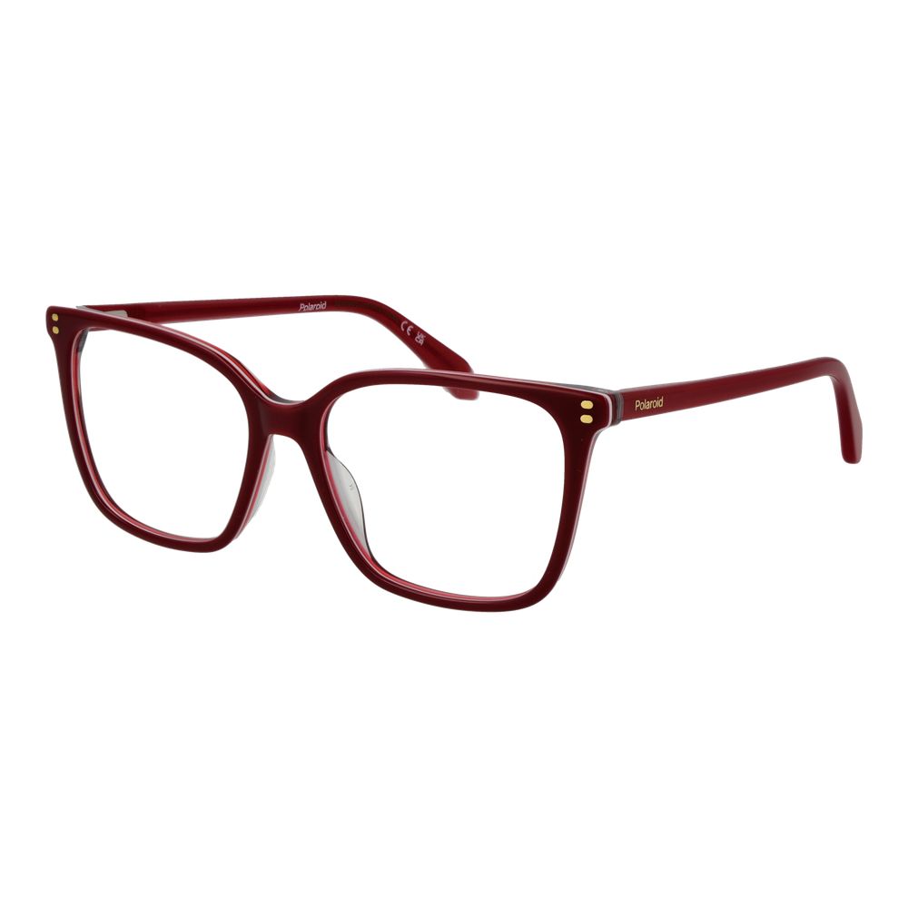 Eyeglasses Frames by Polaroid for women in acetate multicolor features an refined silhouette, showcasing a sophisticated red coloured frame and refined full-frame frame design for a refined look.