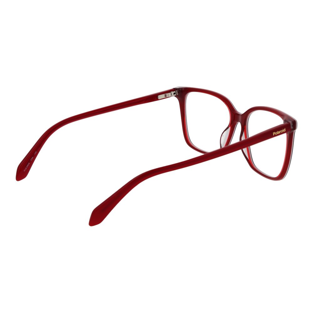 Eyeglasses Frames by Polaroid for women in acetate multicolor showcases a refined full-frame frame design with a refined red coloured frame finish for a refined and sophisticated look.