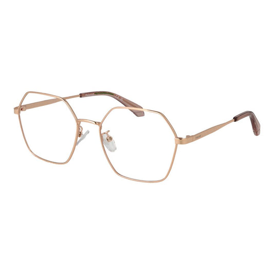 Eyeglasses Frames by Polaroid for women in metal and rose-gold showcases a refined silhouette, detailed with a rose-gold coloured frame finish and a sophisticated full-frame frame design.