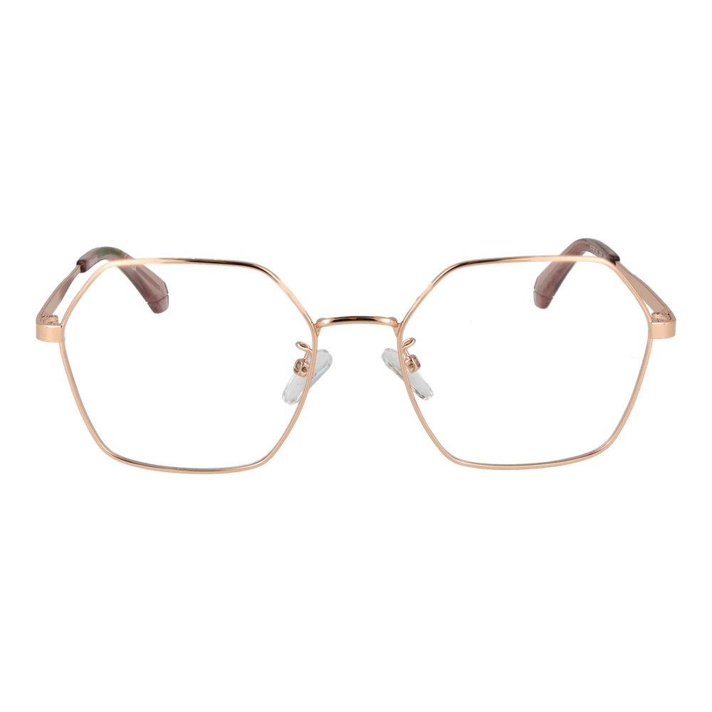 Eyeglasses Frames by Polaroid for women in metal rose-gold showcases a reflective silhouette, artfully incorporating a sophisticated rose-gold coloured frame with a distinct full-frame frame design.