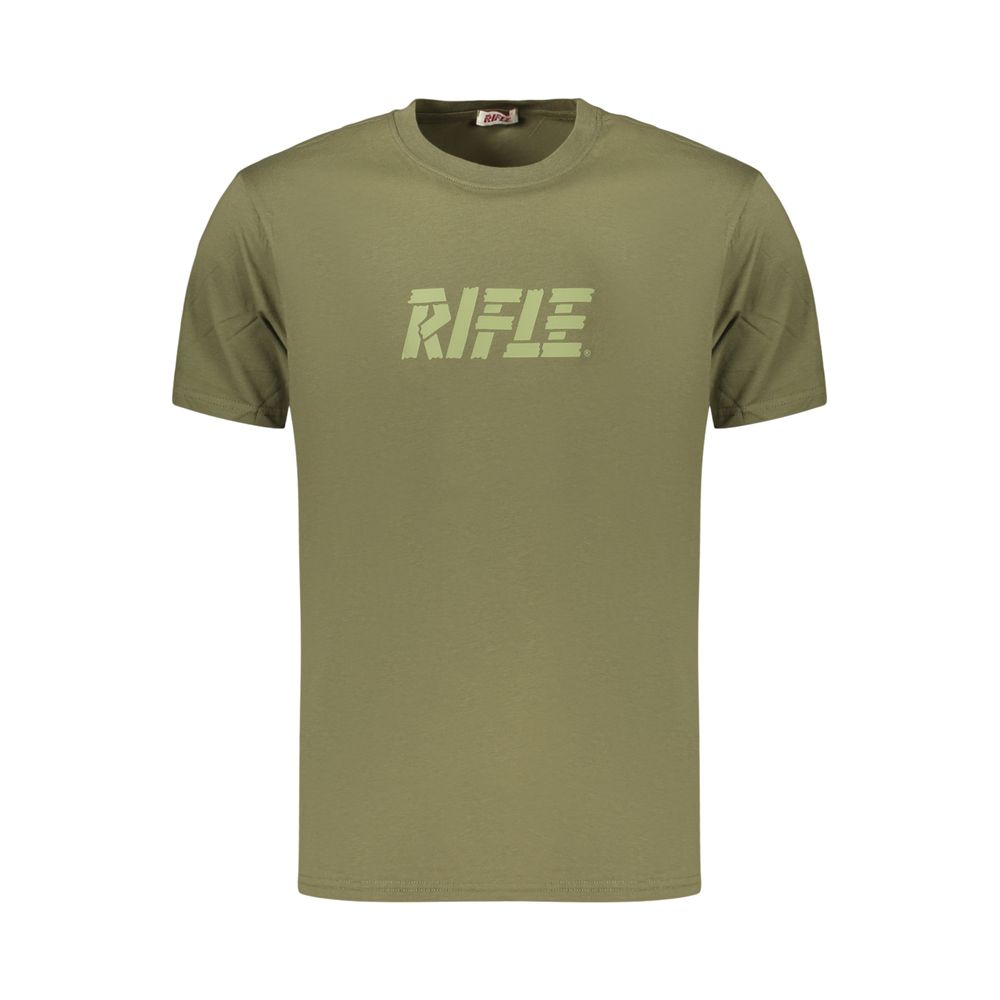 T-Shirt by Rifle for men in cotton green showcases a unassuming silhouette, artfully detailed with a refined and unassuming for a sophisticated, contemporary look.