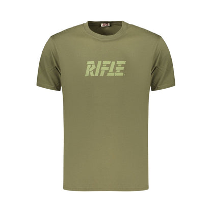 T-Shirt by Rifle for men in cotton green showcases a unassuming silhouette, artfully detailed with a refined and unassuming for a sophisticated, contemporary look.