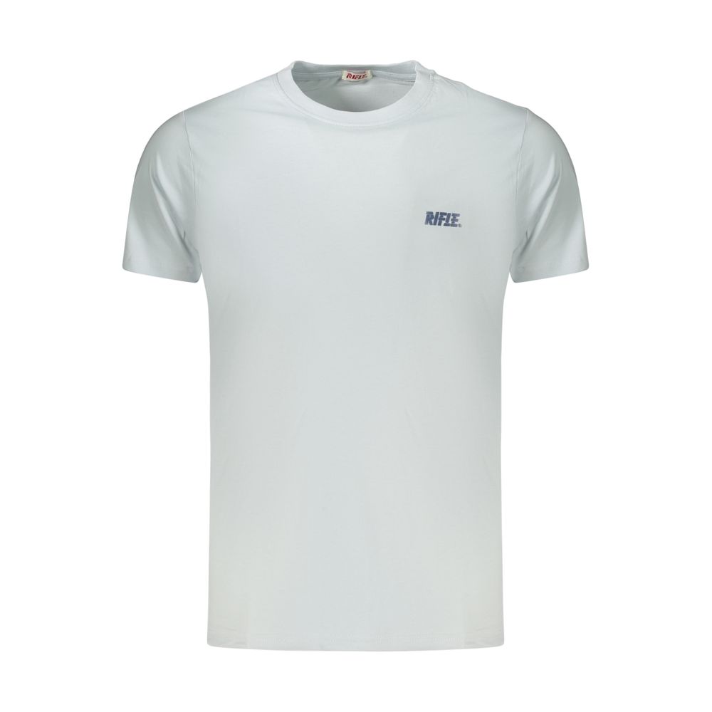 T-Shirt by Rifle for men in cotton light-blue & sky-blue showcases a unassuming silhouette, artfully detailed with a refined and unassuming for a sophisticated, contemporary look.