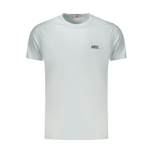 T-Shirt by Rifle for men in cotton light-blue & sky-blue showcases a unassuming silhouette, artfully detailed with a refined and unassuming for a sophisticated, contemporary look.