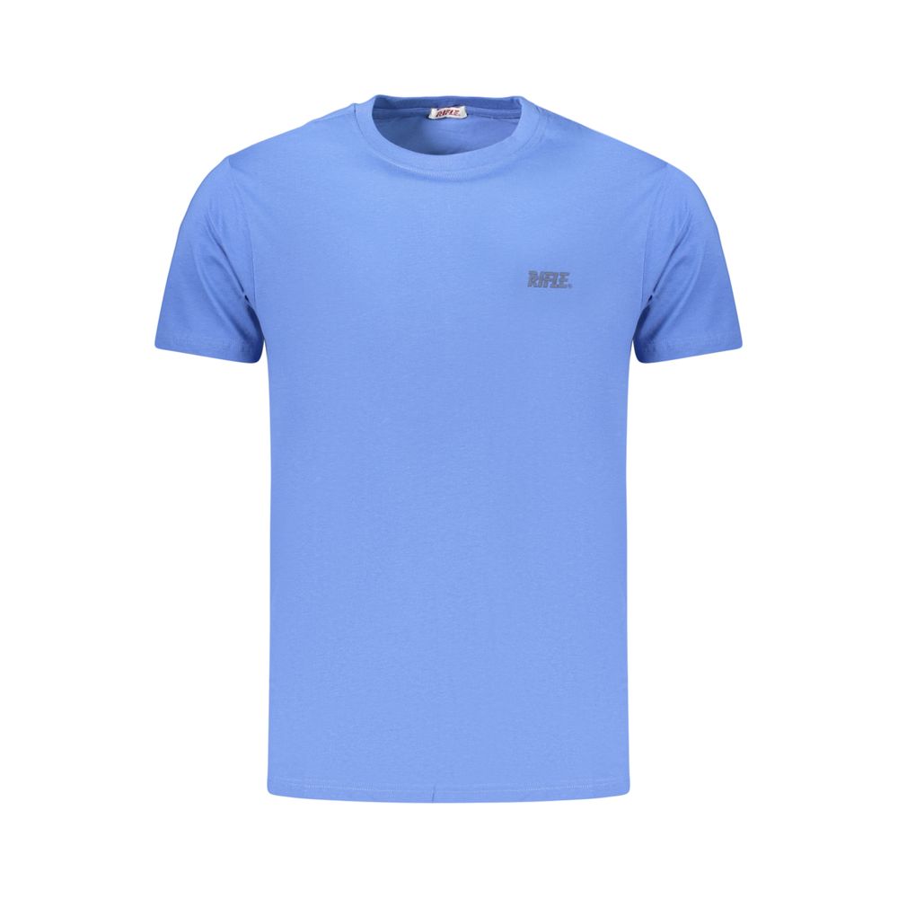 T-Shirt by Rifle for men in cotton blue showcases a unassuming silhouette, artfully detailed with a refined and unassuming for a sophisticated, contemporary look.