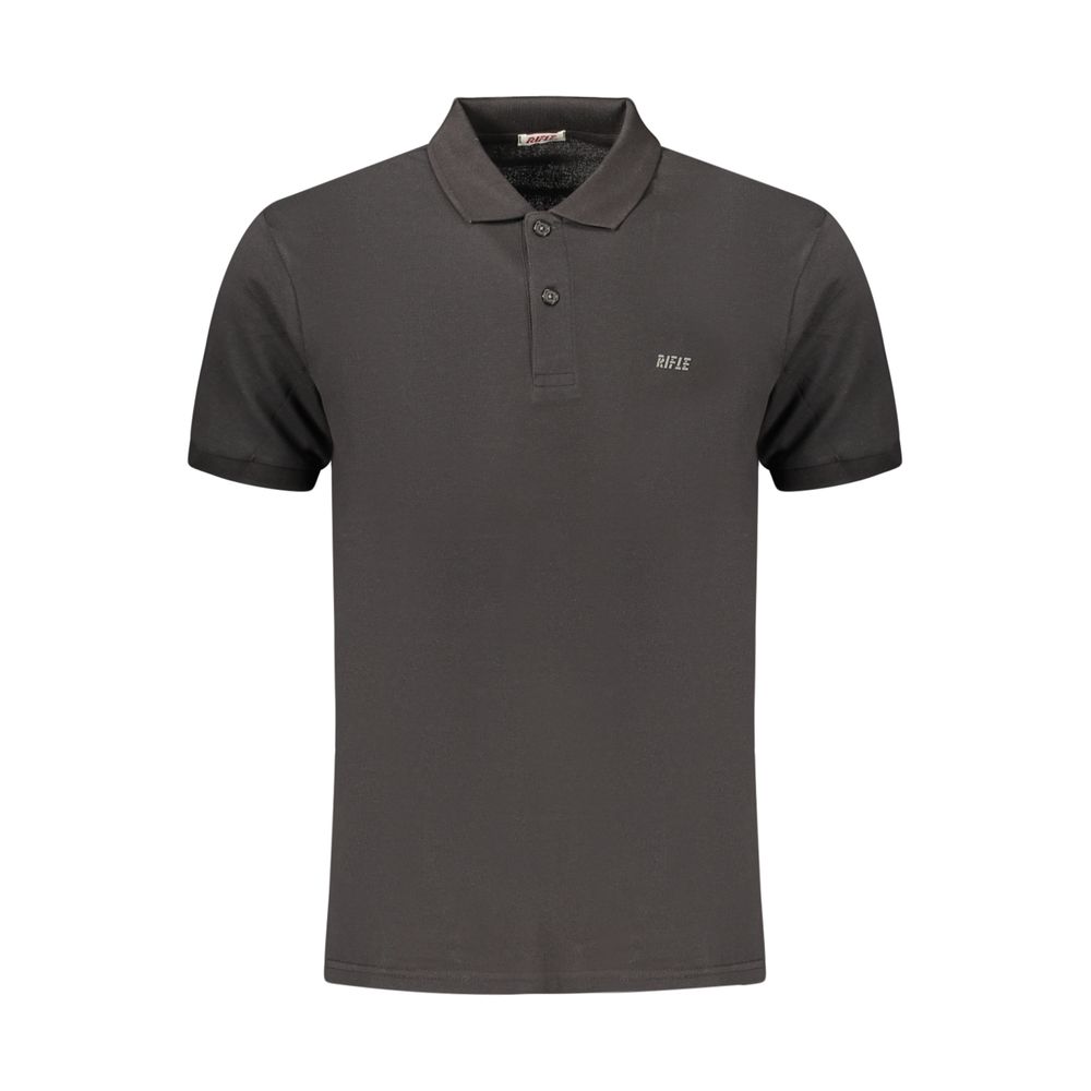 Rifle Men's Cotton Polo Shirt - Black Print