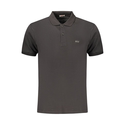 Rifle Men's Cotton Polo Shirt - Black Print
