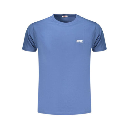 T-Shirt by Rifle for men in cotton blue showcases a unassuming silhouette, artfully detailed with a refined and unassuming for a sophisticated, contemporary look.