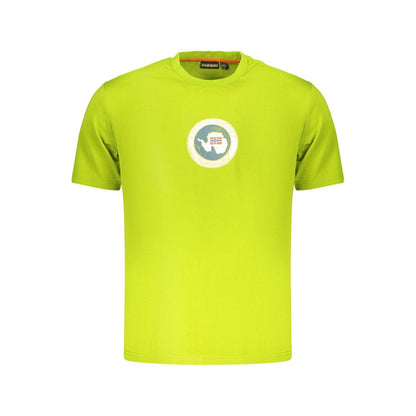 Activewear T-Shirt by Napapijri for men in cotton green & signature features an contemporary design with , a length, and a contemporary .