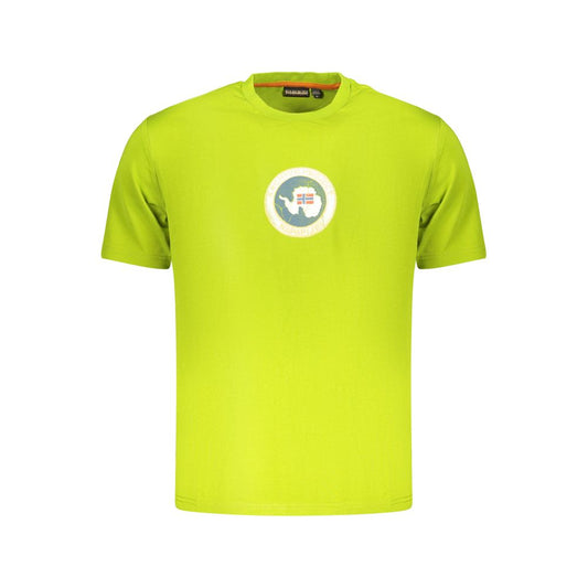 Activewear T-Shirt by Napapijri for men in cotton green & signature features an contemporary design with , a length, and a contemporary .