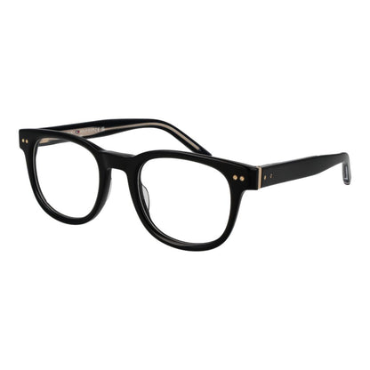 Eyeglasses Frames by Tommy Hilfiger for men in acetate black features a refined silhouette, showcasing a refined black coloured frame and full-frame frame design for a sophisticated, premium look.