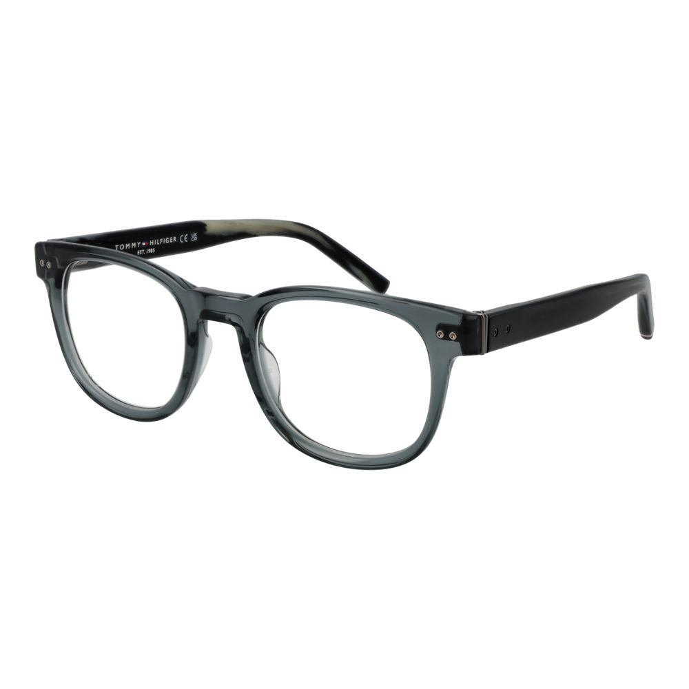 Eyeglasses Frames by Tommy Hilfiger for men in acetate and gray showcases an refined full-frame frame design featuring a sophisticated gray coloured frame for an refined and refined aesthetic.