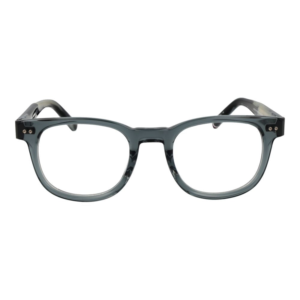 Eyeglasses Frames by Tommy Hilfiger for men in acetate gray showcases a reflective silhouette, artfully incorporating a sophisticated gray coloured frame with a distinct full-frame frame design.
