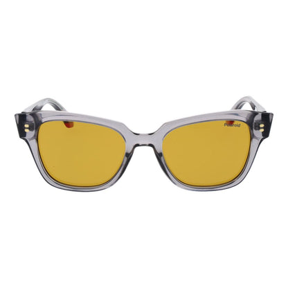 This Sunglasses by Polaroid for women in polycarbonate gray presents a sumptuous silhouette, showcasing a sumptuous full-rim cat-eye frame design in gray coloured frame and high-performance polarized category-2-medium-tint lens.
