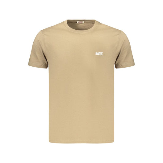 T-Shirt by Rifle for men in cotton brown & print showcases a fashionable silhouette, elegantly detailed with a fashionable and crew neckline for a sophisticated, high-fashion look.