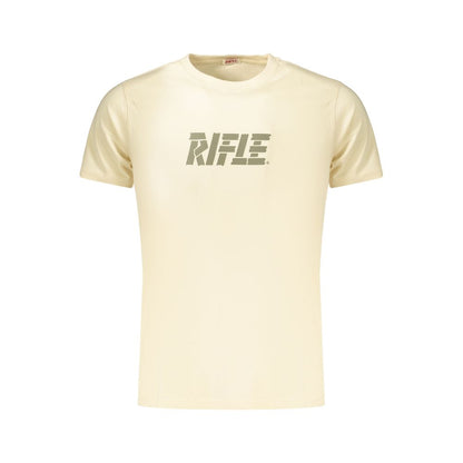 T-Shirt by Rifle for men in cotton beige & print features an on trend silhouette, perfectly showcasing a on trend and crew neckline for an elevated aesthetic.