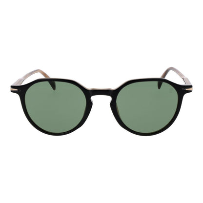 Sunglasses by David Beckham for men in and black presents a sumptuous silhouette, featuring black coloured frame and full-rim panto frame design with non-polarized category-2-medium-tint lens for a sumptuous look.