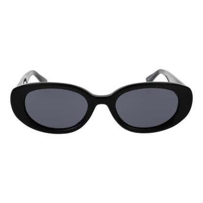 This Sunglasses by Tommy Hilfiger for women in acetate black presents a sumptuous silhouette, showcasing a sumptuous full-rim oval frame design in black coloured frame and high-performance non-polarized category-3-dark-tint lens.