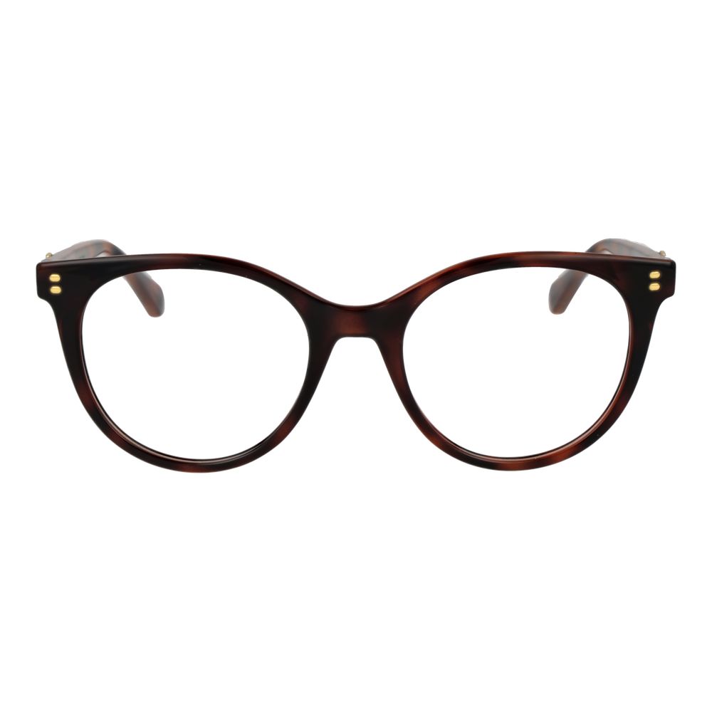 Eyeglasses Frames by Polaroid for women in brown showcases a reflective silhouette, artfully incorporating a sophisticated brown coloured frame with a distinct full-frame frame design.