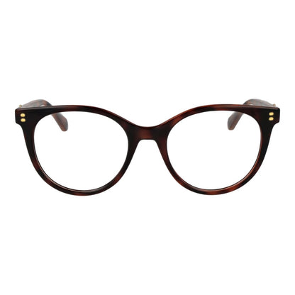 Eyeglasses Frames by Polaroid for women in brown showcases a reflective silhouette, artfully incorporating a sophisticated brown coloured frame with a distinct full-frame frame design.