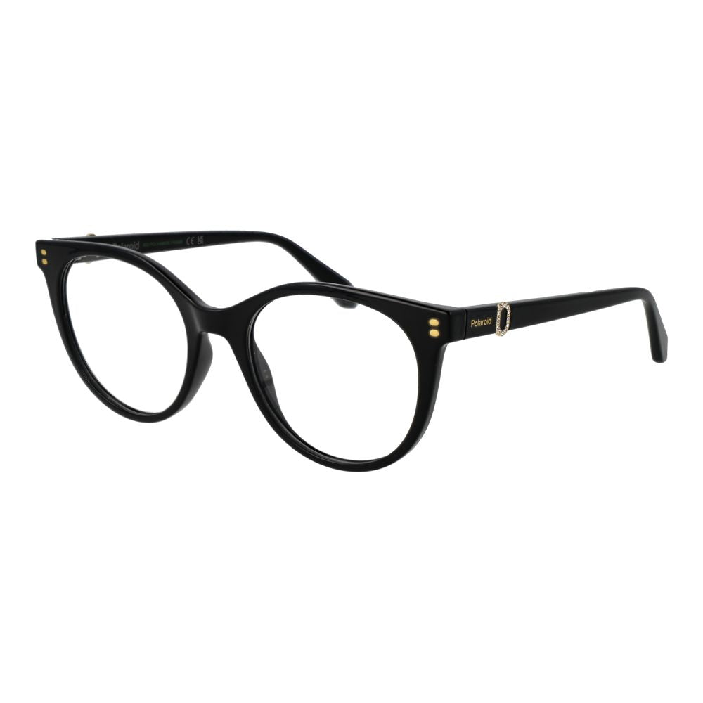 Eyeglasses Frames by Polaroid for women in and black showcases a refined silhouette, detailed with a black coloured frame finish and a sophisticated full-frame frame design.