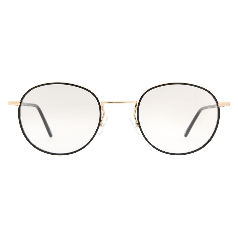 Eyeglasses Frames by Andy Wolf for men in metal gold showcases a refined full-frame frame design with a refined gold coloured frame finish for a refined and sophisticated look.