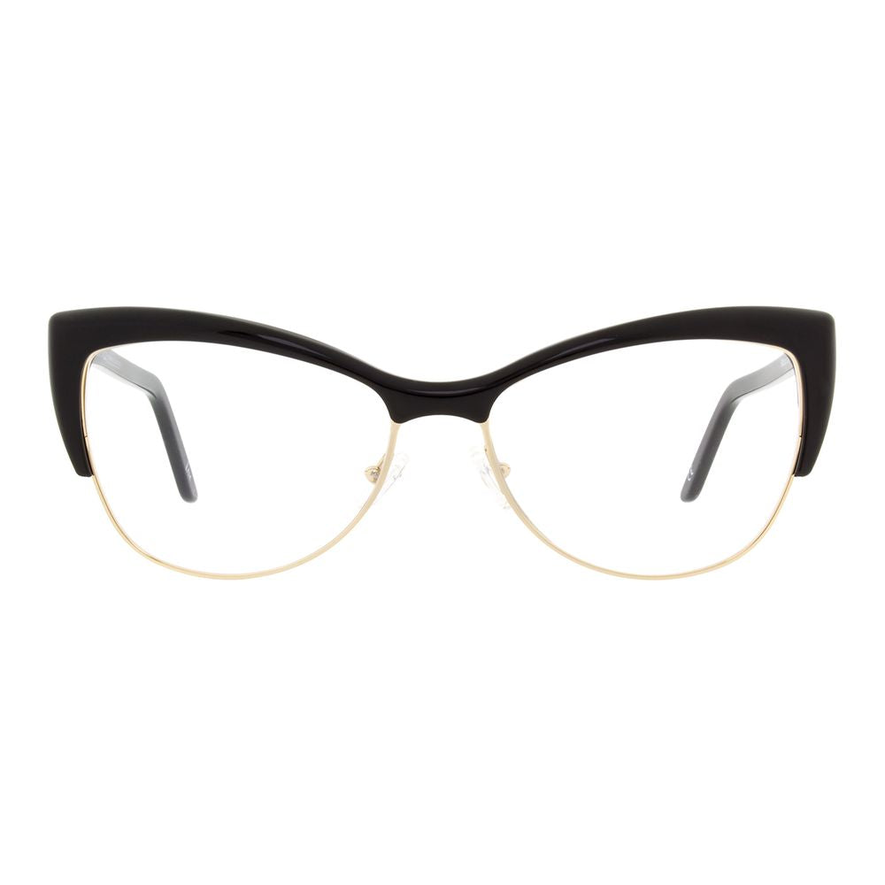Eyeglasses Frames by Andy Wolf for women in metal black features an refined silhouette, showcasing a sophisticated black coloured frame and refined full-frame frame design for a refined look.