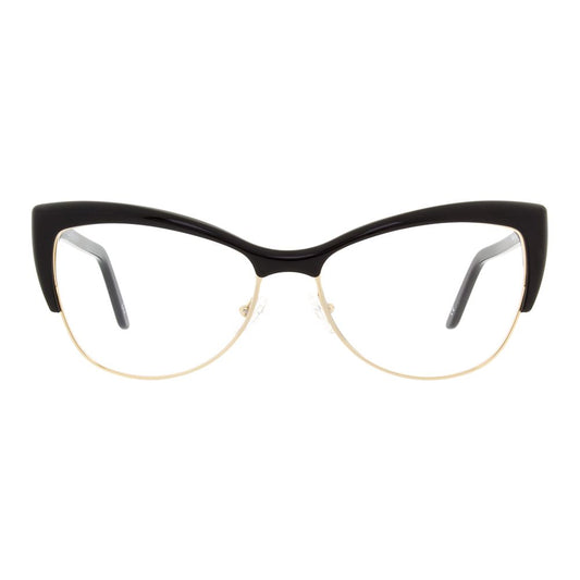 Eyeglasses Frames by Andy Wolf for women in metal black features an refined silhouette, showcasing a sophisticated black coloured frame and refined full-frame frame design for a refined look.