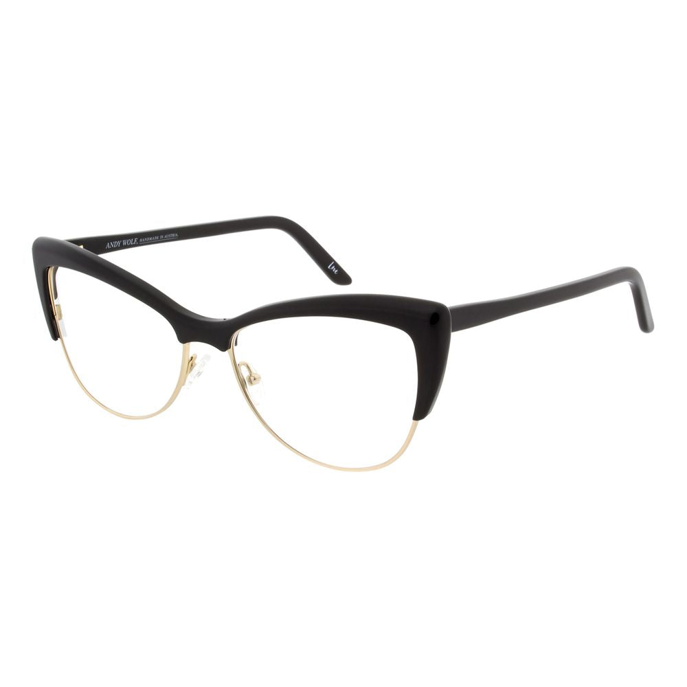 Eyeglasses Frames by Andy Wolf for women in black showcases a refined full-frame frame design with a refined black coloured frame finish for a refined and sophisticated look.