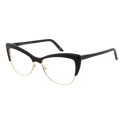 Eyeglasses Frames by Andy Wolf for women in black showcases a refined full-frame frame design with a refined black coloured frame finish for a refined and sophisticated look.
