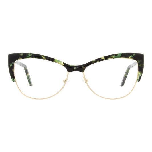 Eyeglasses Frames by Andy Wolf for women in metal multicolor features an refined silhouette, showcasing the refined green coloured frame and sophisticated full-frame frame design.