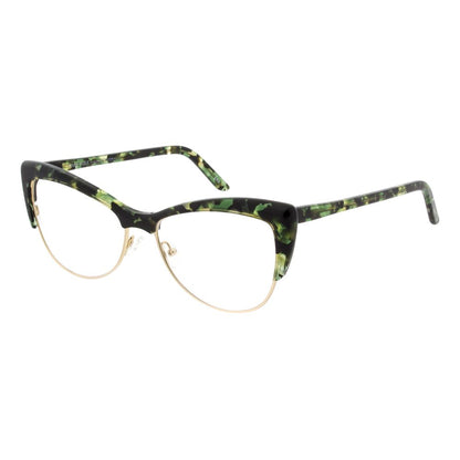Eyeglasses Frames by Andy Wolf for women in metal and multicolor showcases a refined silhouette, detailed with a green coloured frame finish and a sophisticated full-frame frame design.