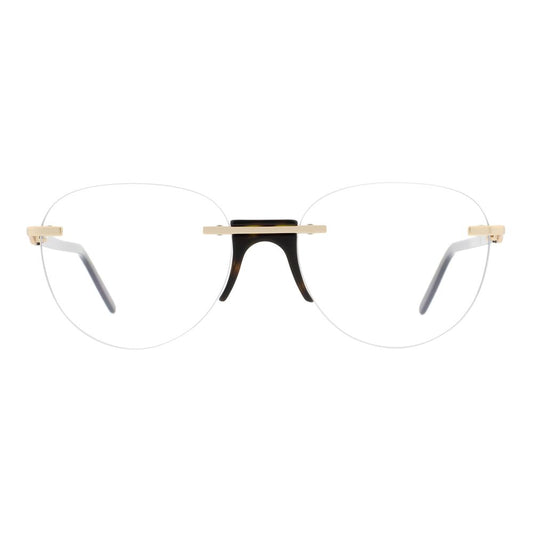 Eyeglasses Frames by Andy Wolf for unisex in metal & acetate multicolor showcases a refined rimless frame design with a refined multicolor coloured frame finish for a refined and sophisticated look.