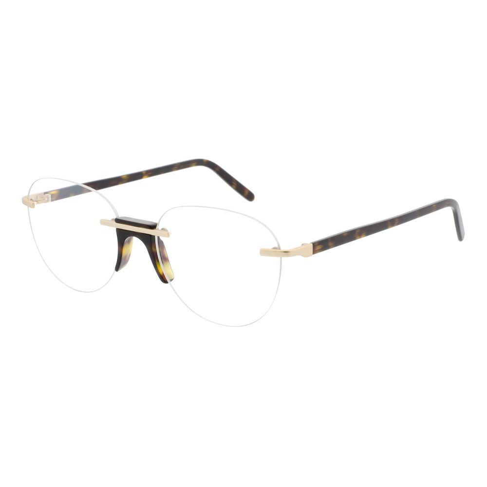 Eyeglasses Frames by Andy Wolf for unisex in metal & acetate multicolor features an refined silhouette, showcasing a sophisticated multicolor coloured frame and refined rimless frame design for a refined look.