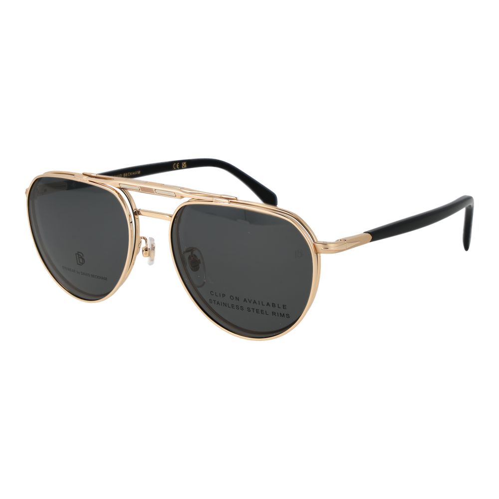 David Beckham Men's Aviator Full-Rim Metal Eyeglasses Frames - Gold