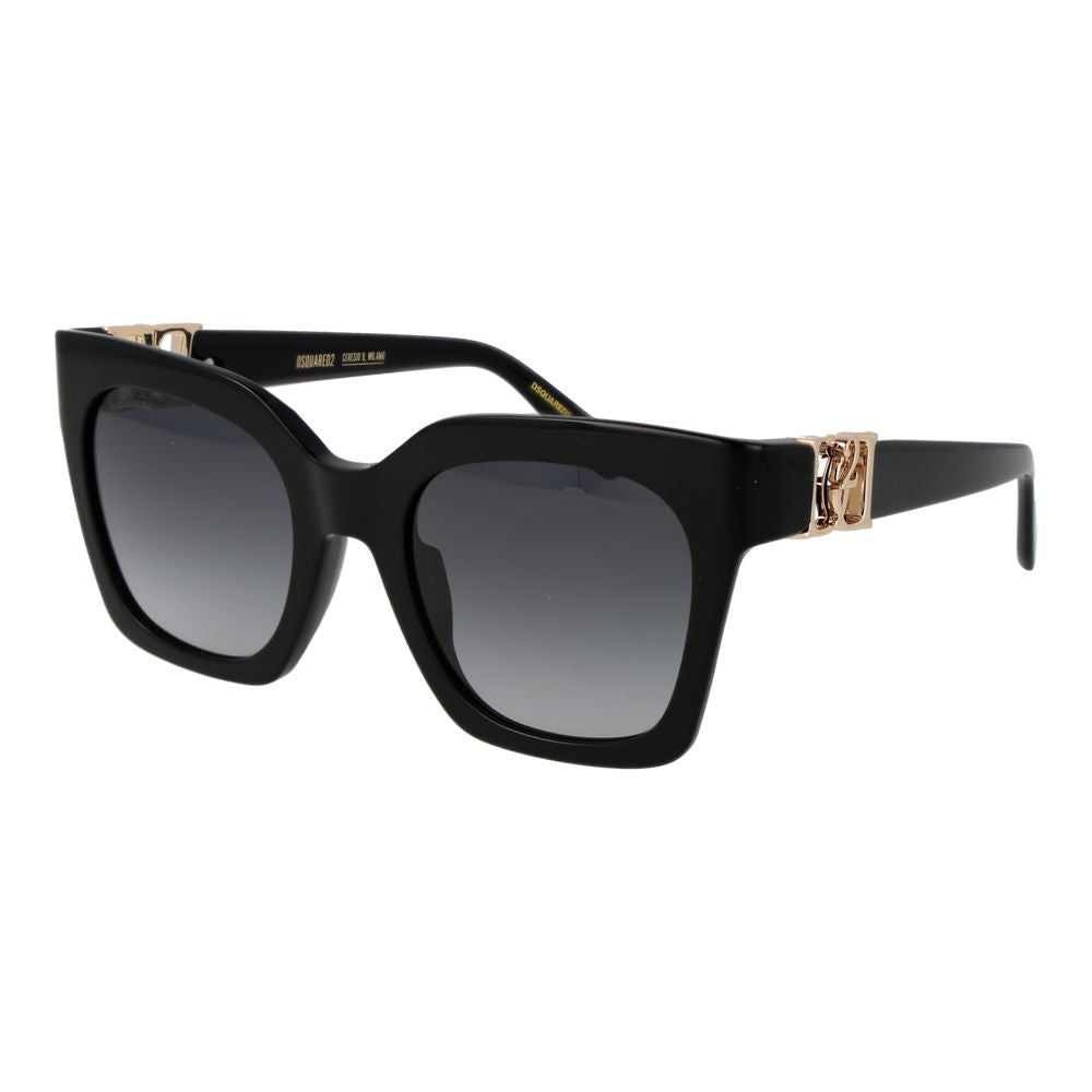 Sunglasses by Dsquared² for women in and black & red presents a sumptuous silhouette, featuring black coloured frame and butterfly full-rim frame design with gradient category-3-dark-tint lens for a sumptuous look.