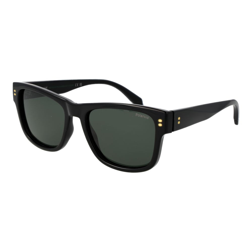 Sunglasses by Polaroid for men in polycarbonate black showcases a ethereal silhouette, featuring black coloured frame full-rim square frame design with polarized category-3-dark-tint lens for a ethereal finish.