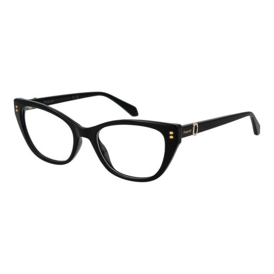 Eyeglasses Frames by Polaroid for women in black features an refined silhouette, showcasing a sophisticated black coloured frame and refined full-frame frame design for a refined look.